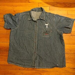 VTG 90's Peanuts Snoopy Joe Cool Denim Shirt Womens 26/28 Jean Embroidered